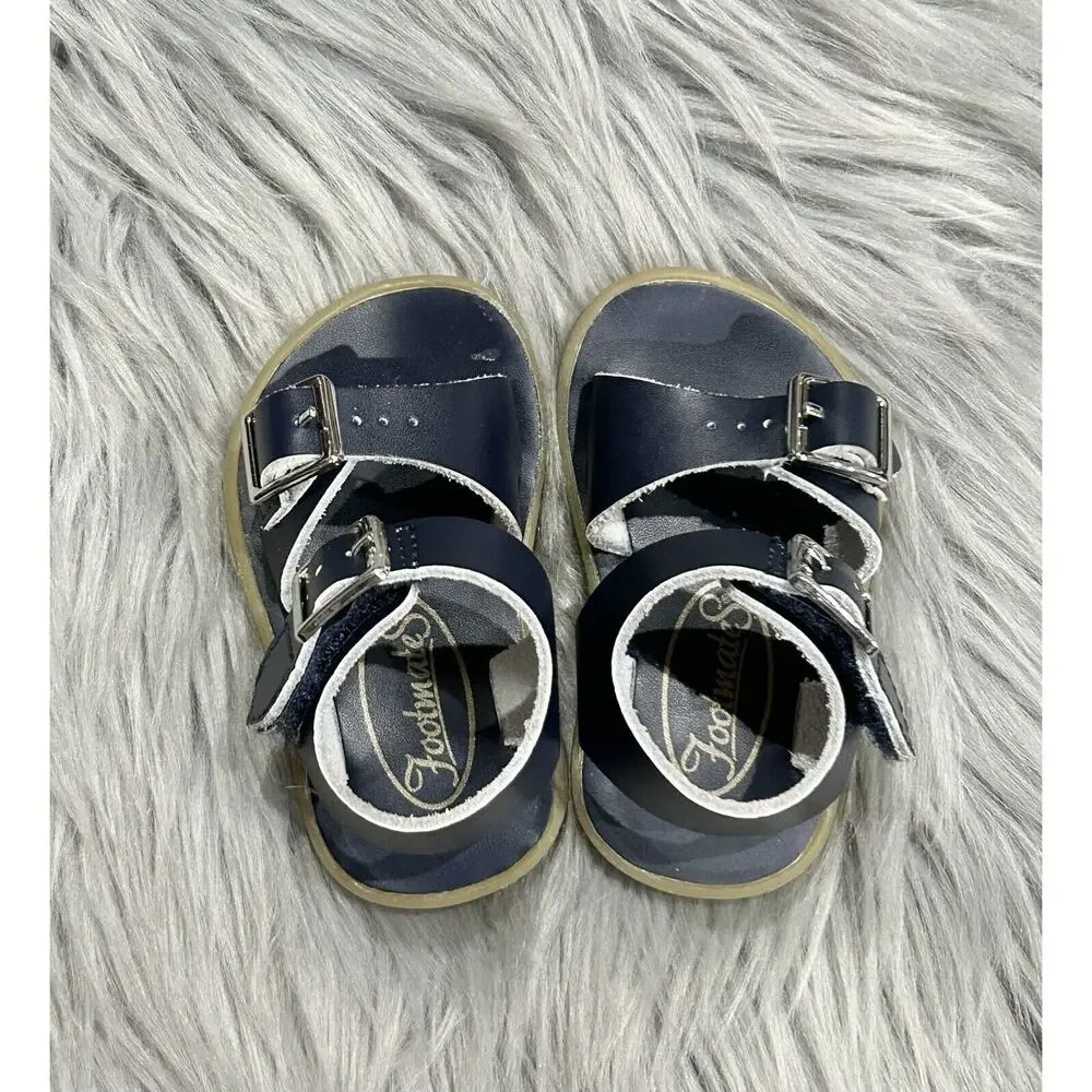 Footmates Infant Navy Tide Sandals‎ Size 2 (MSRP $45.99)